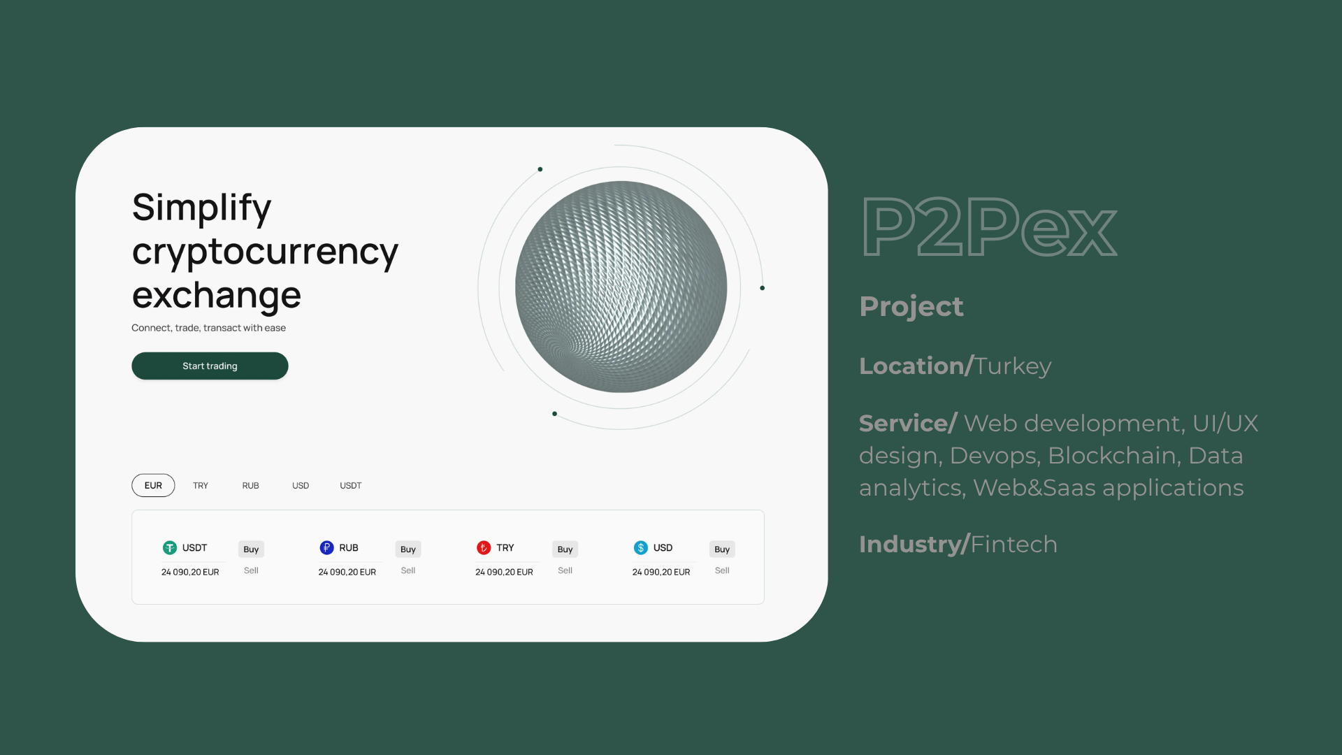 Secure crypto exchange with local payment support